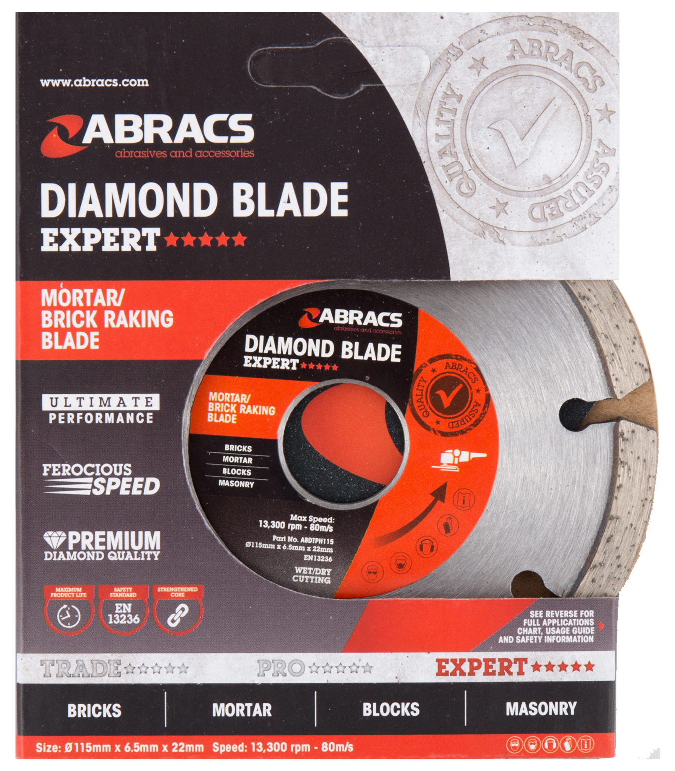 ABDBTPH115 115mm x 7mm x 22mm BRICK RAKING BLADE