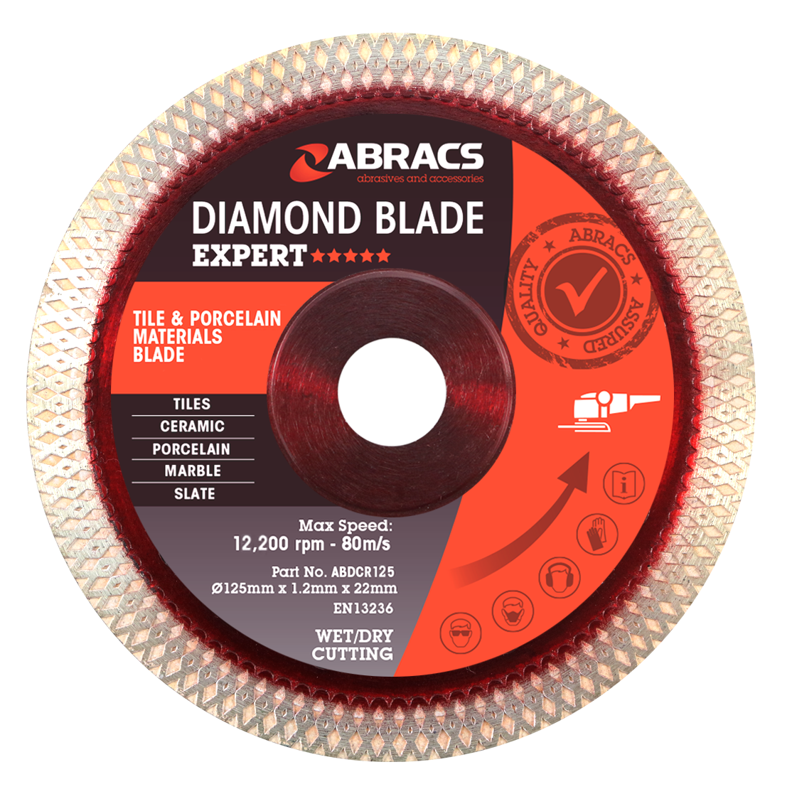 ABDCR125 "X-Tech" TILE BLADE 125mm x 1.2mm x 22mm