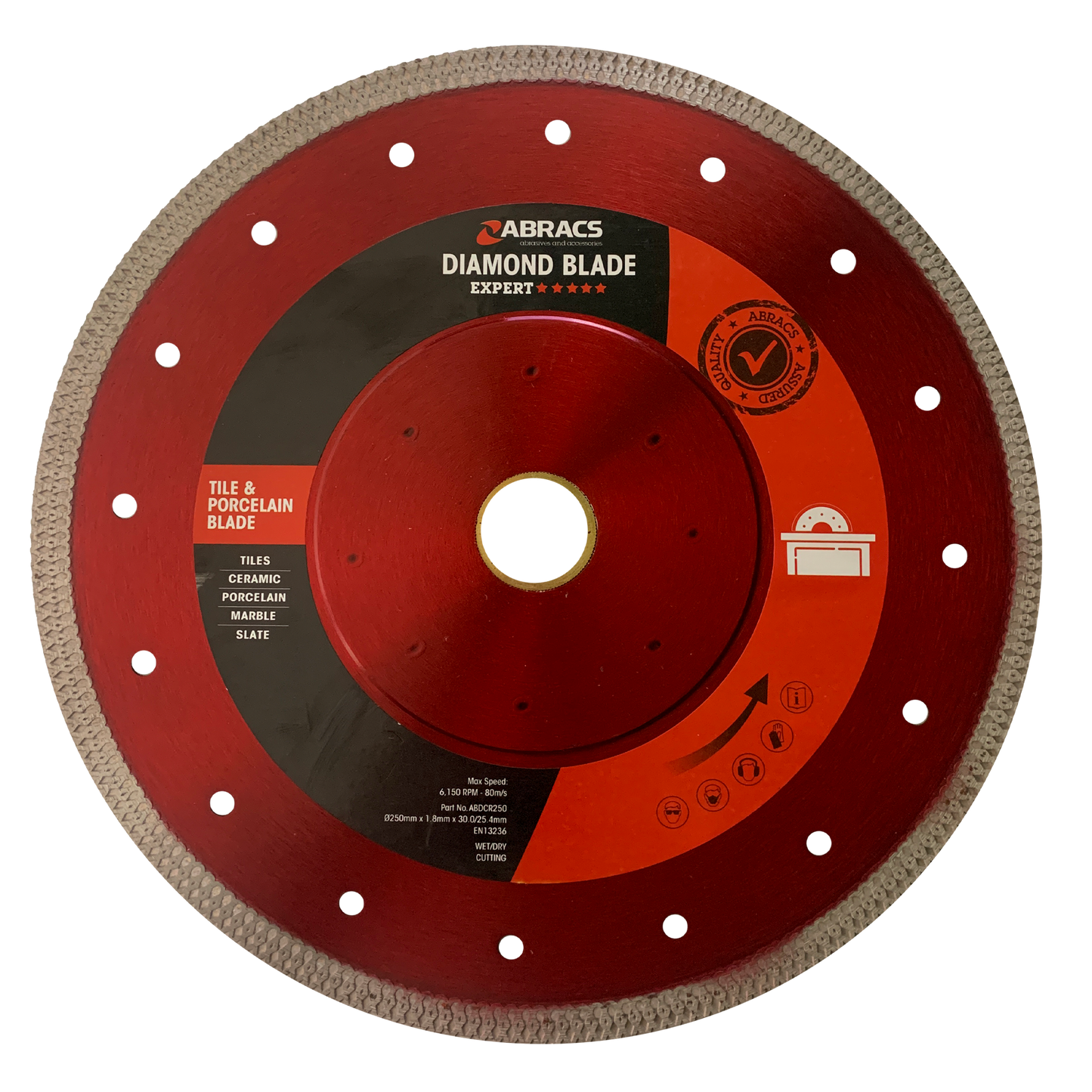 ABDCR250 "X-Tech" TILE BLADE 250mm x 1.8mm x 30.0/25.4mm