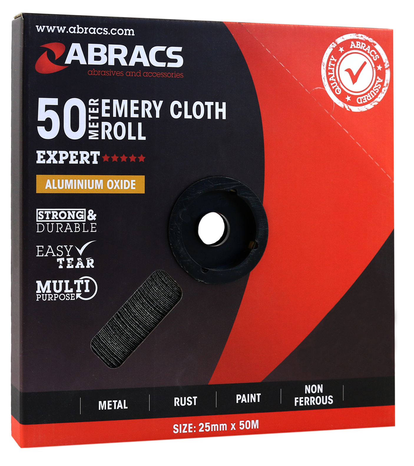 ABER2550080 25mm x 50M x 80grit EMERY ROLL