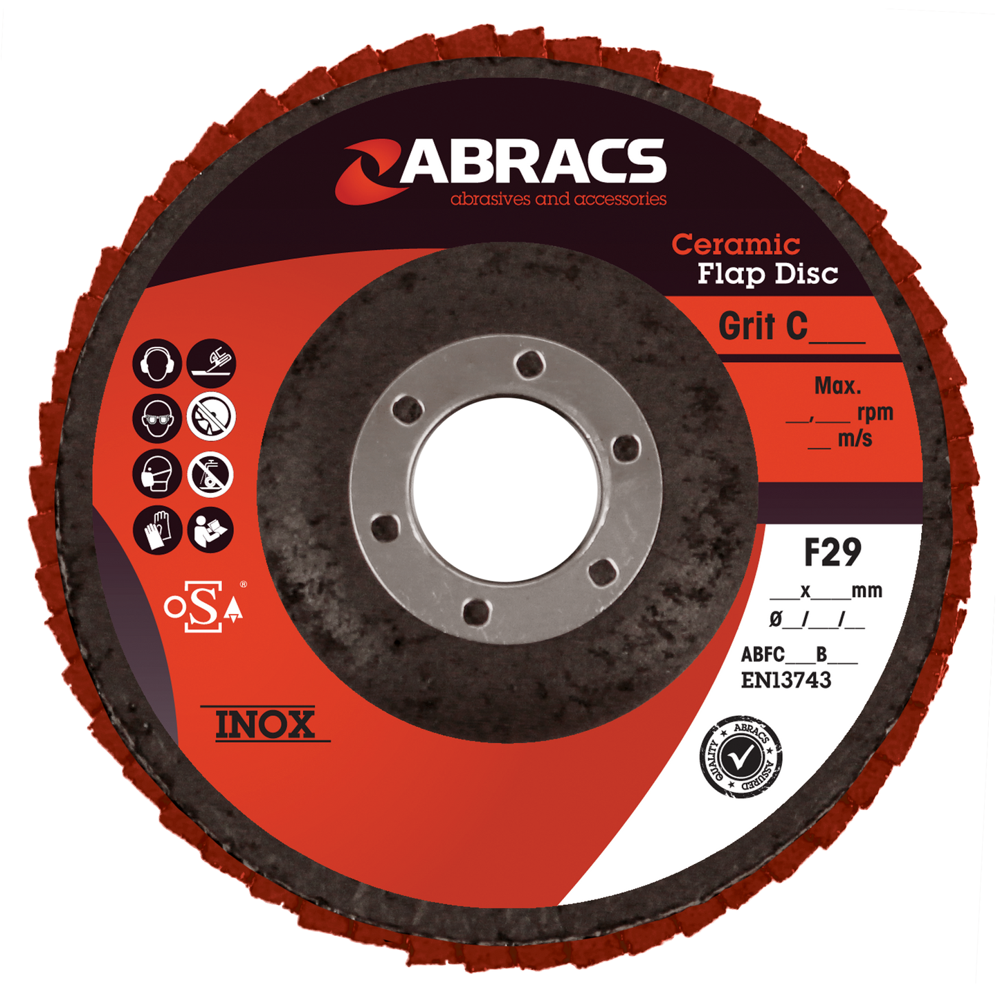 ABFC115B060 CERAMIC FLAP DISC 115mm x 60g