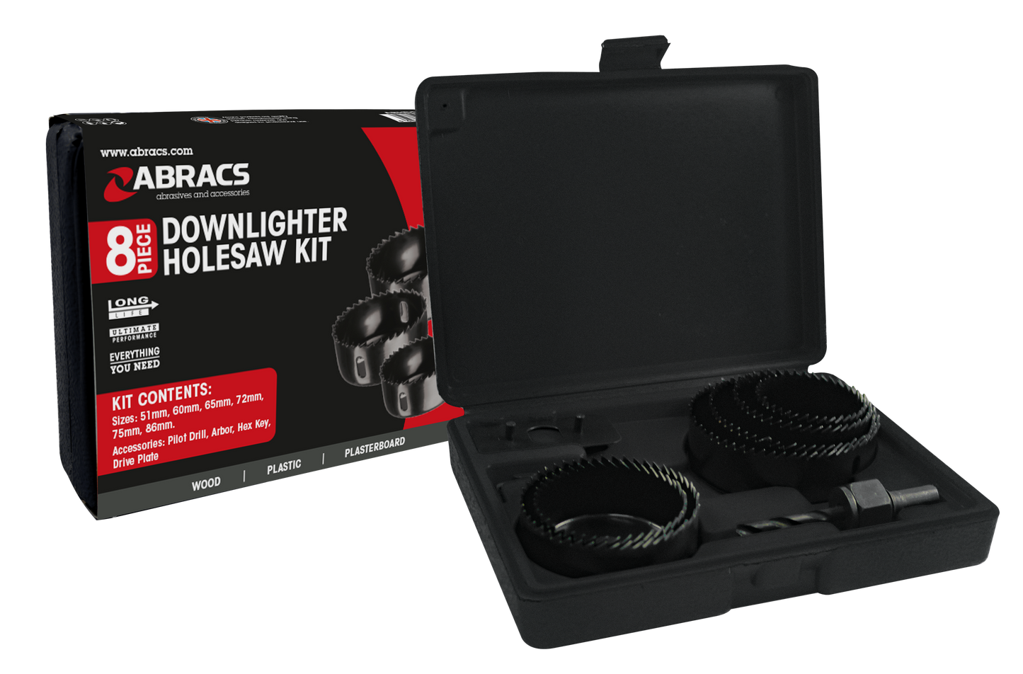 ABHSDLKIT Hole Saw Downlighter 8pc Set