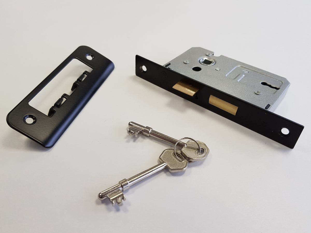BWH 63mm BLACK 2 LEVER MORTICE LOCK