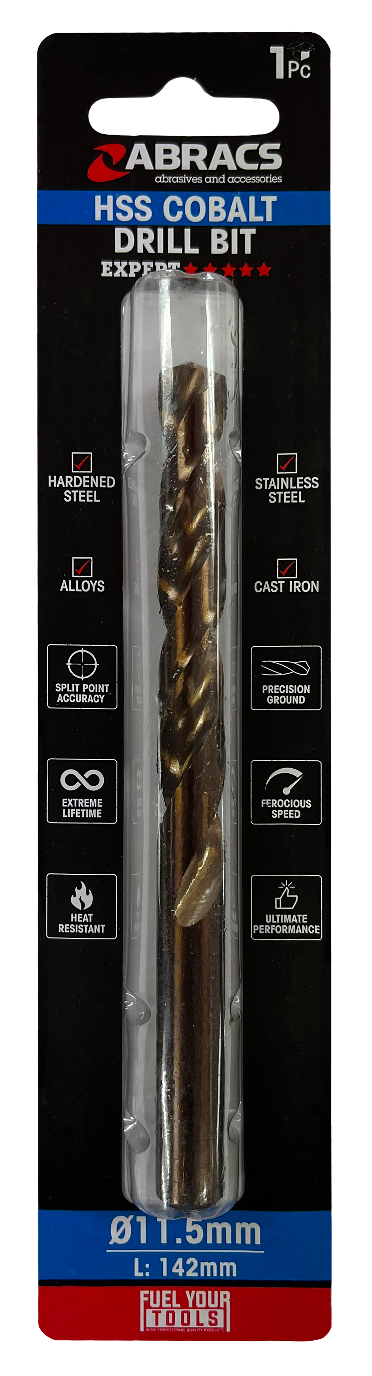 DBCB11501 11.5mm Cobalt (M35) HSS Drill Bit (1pc)