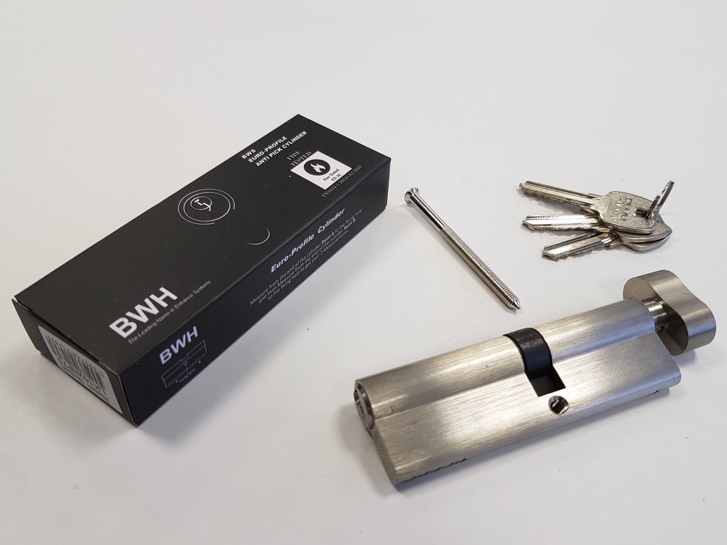 BWH EURO CYLINDER 100MM SATIN NICKLE KEY/TURN