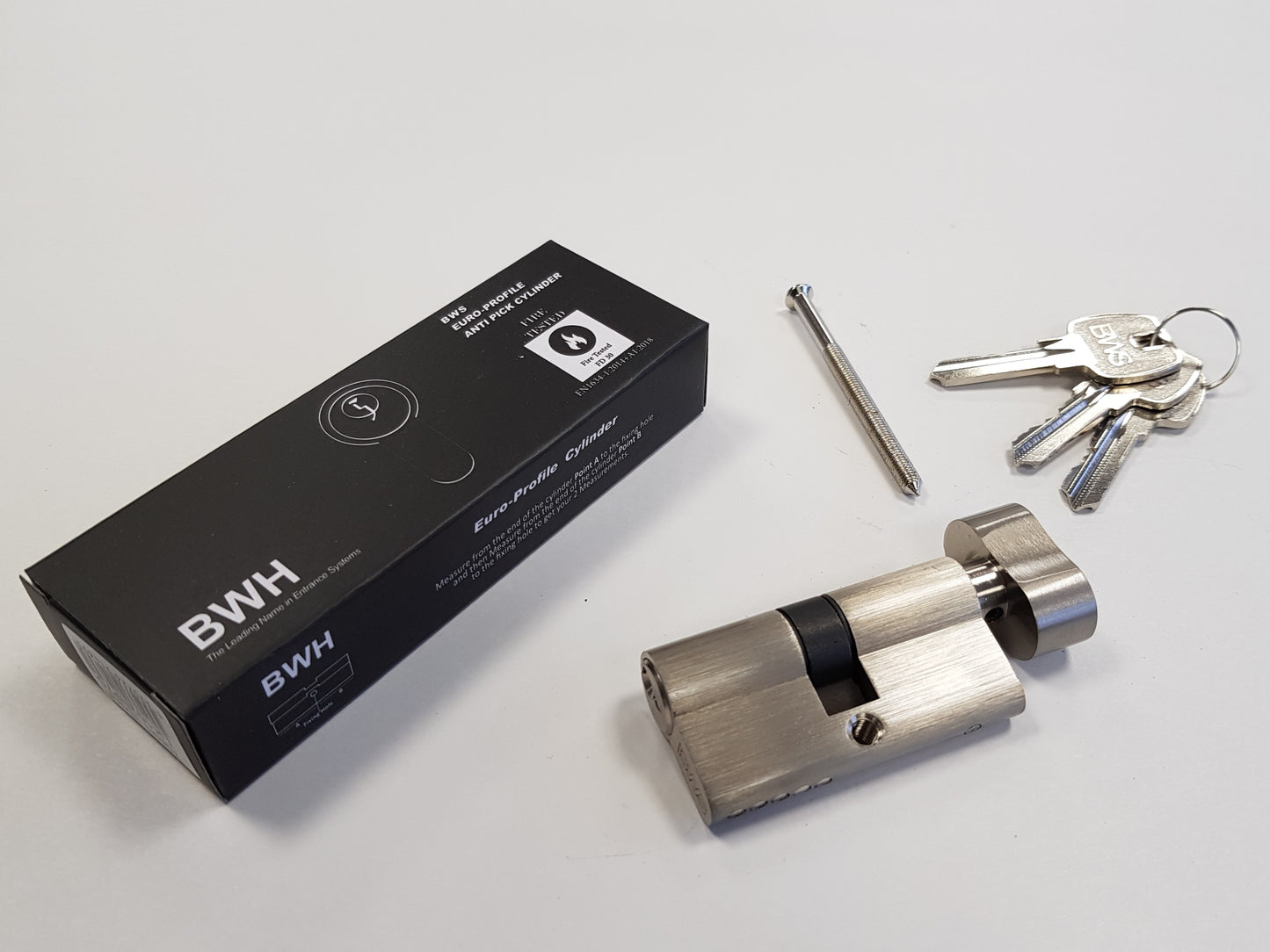 BWH EURO CYLINDER 60MM SATIN NICKLE KEY/TURN