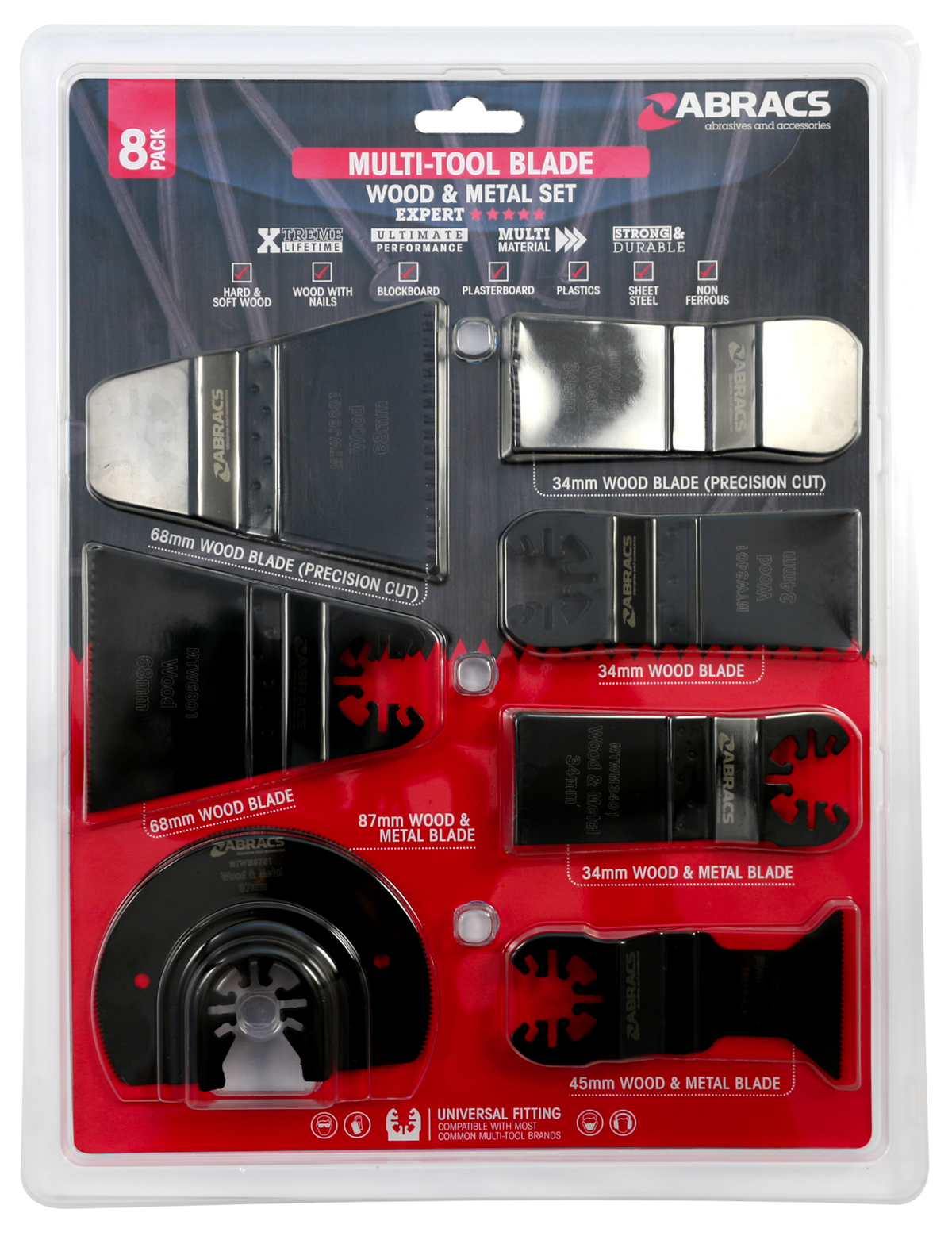 MTWMSET8 Multi-Tool Wood & Metal Blade 8pc Set