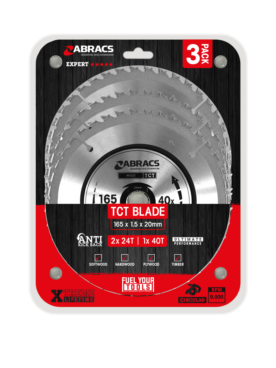 TCT1653 3pc Blade Pack 165mm
