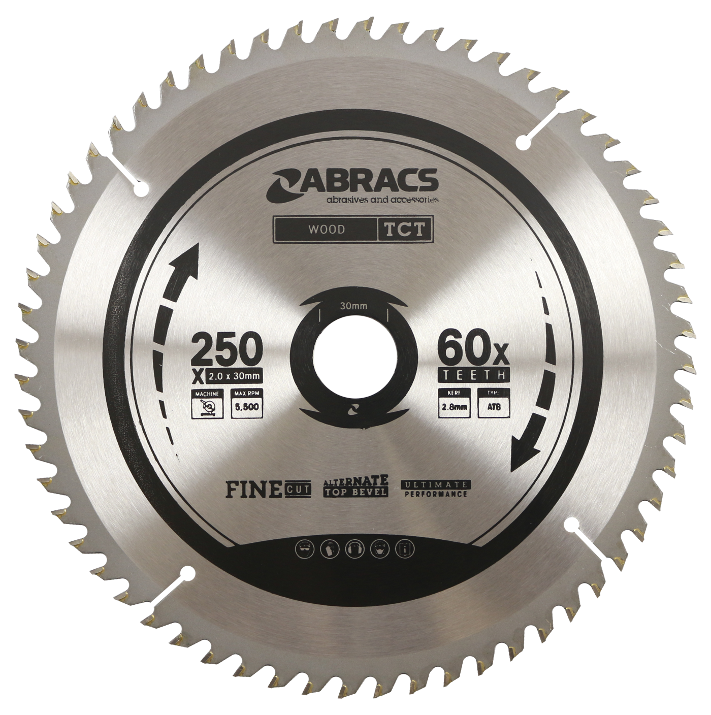TCT25060 BLADE 250mm x 30mm x 60T - Wood