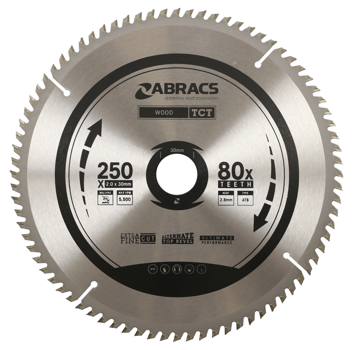 TCT25080 BLADE 250mm x 30mm x 80T - Wood