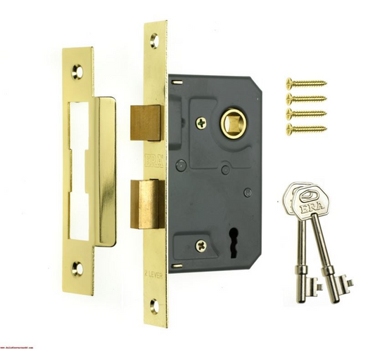 3-LEVER BRASS SASHLOCK 76MM ( 3" )