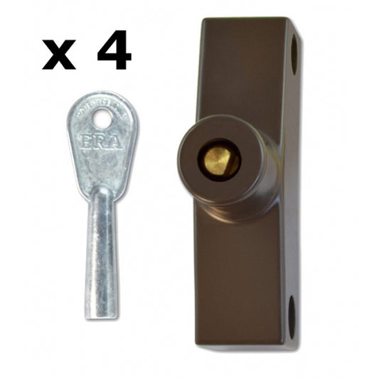 ERA 4 BROWN WINDOW LOCK + KEY