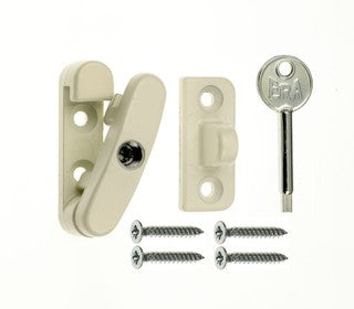ERA WHITE WOODEN WINDOW LOCK + KEY