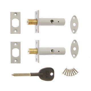 ERA WHITE 2DOOR  BOLTS + 1KEY