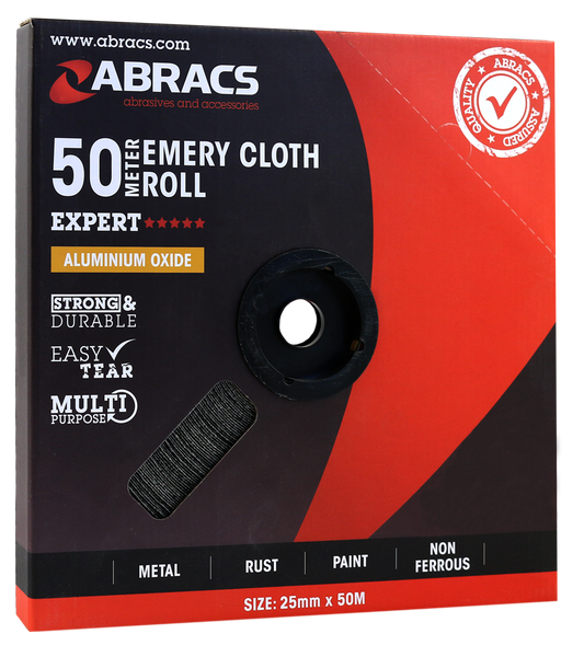 ABER2550080 25mm x 50M x 80grit EMERY ROLL