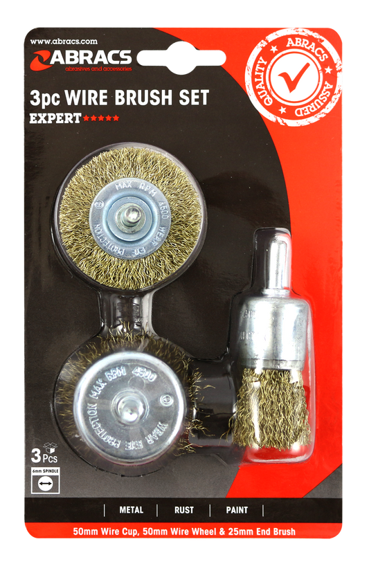 ABWBSMPACK9 3pc SPINDLE MOUNTED WIRE BRUSH SET