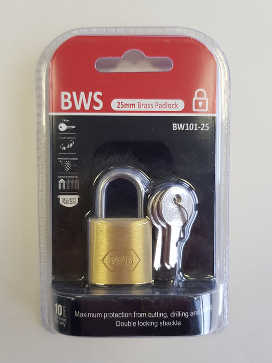 BWH BRASS PADLOCK 25MM