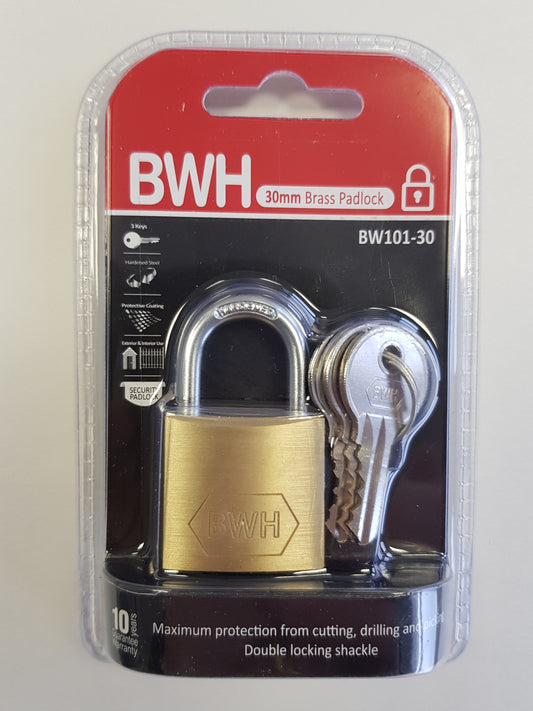 BWH BRASS PADLOCK 30MM
