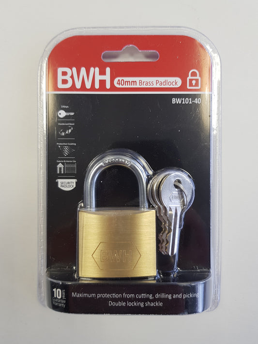 BWH BRASS PADLOCK 40MM