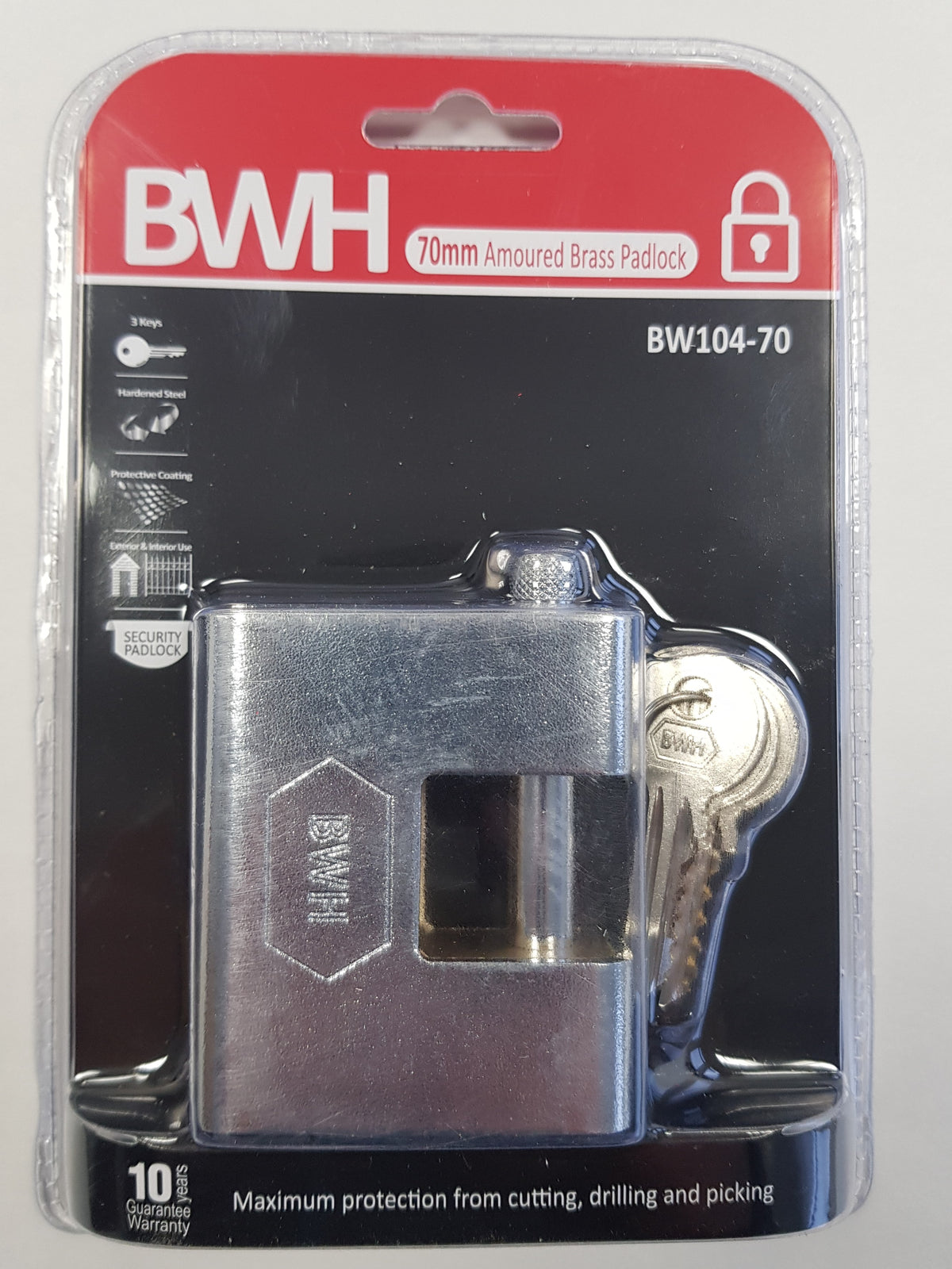 BWH ARMOURED SHUTTER LOCK 70MM
