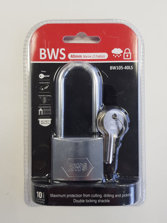 BWH MARINE LONG SHACKLE PADLOCK 40MM