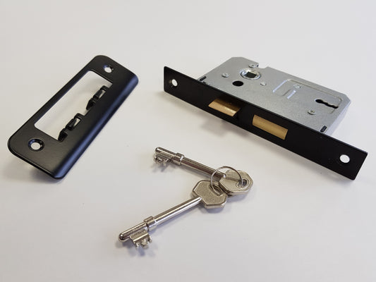 BWH 63mm BLACK 2 LEVER MORTICE LOCK