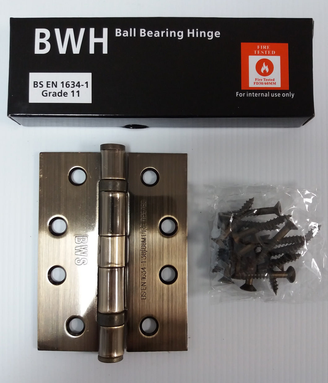 BWH 100MM BRONZE BALL BEARING HINGE GRADE 11 STEEL 1HR FIRE RATED (3 PACK)