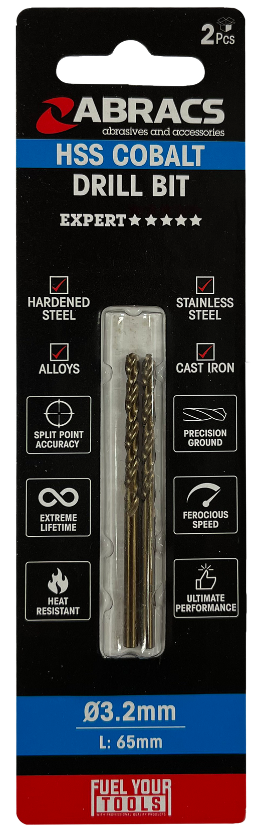 DBCB03202 3.2mm Cobalt (M35) HSS Drill Bit (2pc)