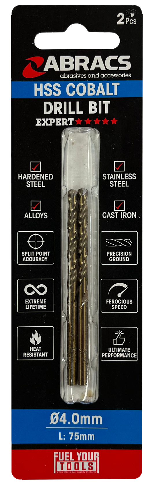 DBCB04002 4.0mm Cobalt (M35) HSS Drill Bit (2pc)