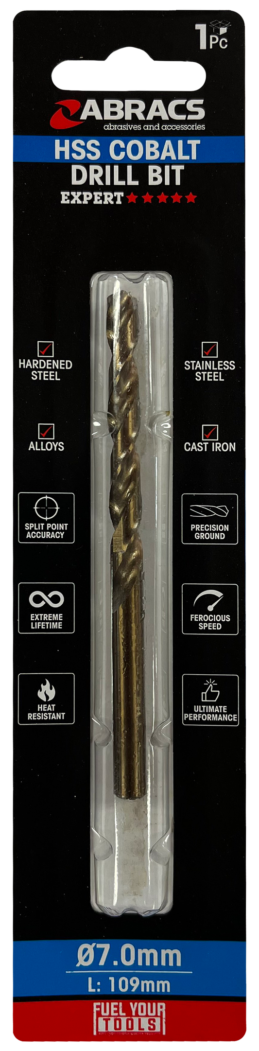DBCB07001 7.0mm Cobalt (M35) HSS Drill Bit (1pc)