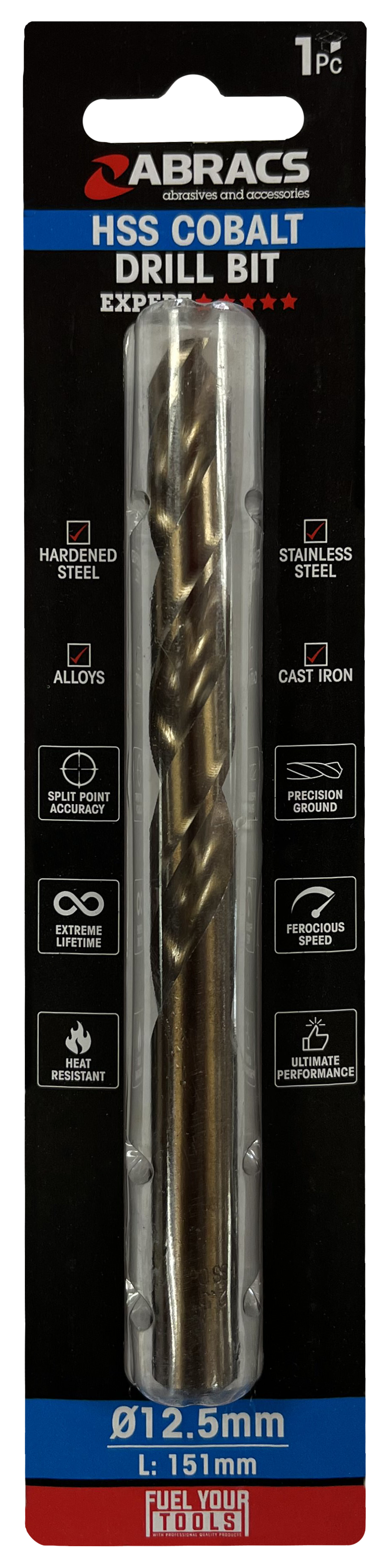DBCB12501 12.5mm Cobalt (M35) HSS Drill Bit (1pc)