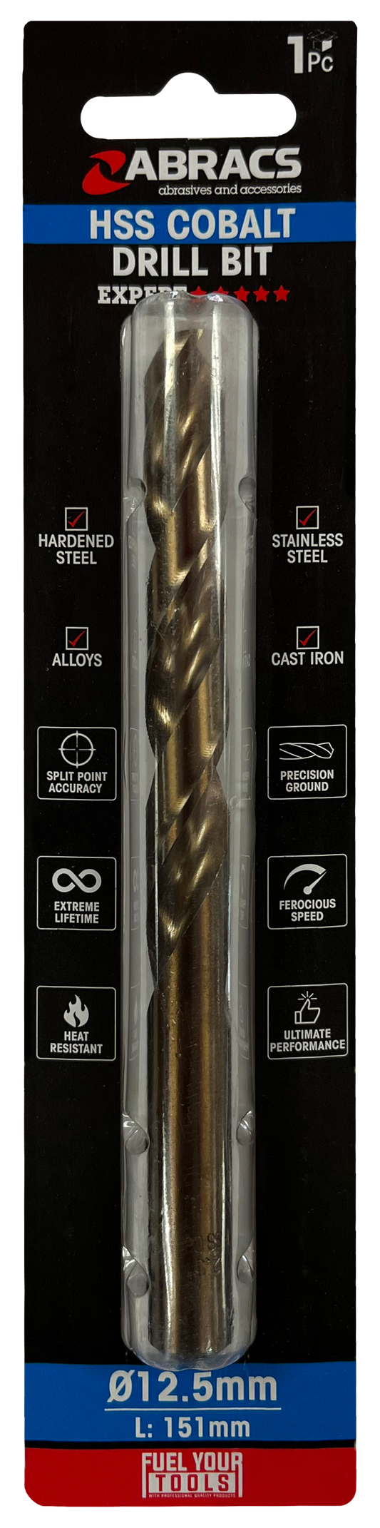 DBCB12501 12.5mm Cobalt (M35) HSS Drill Bit (1pc)