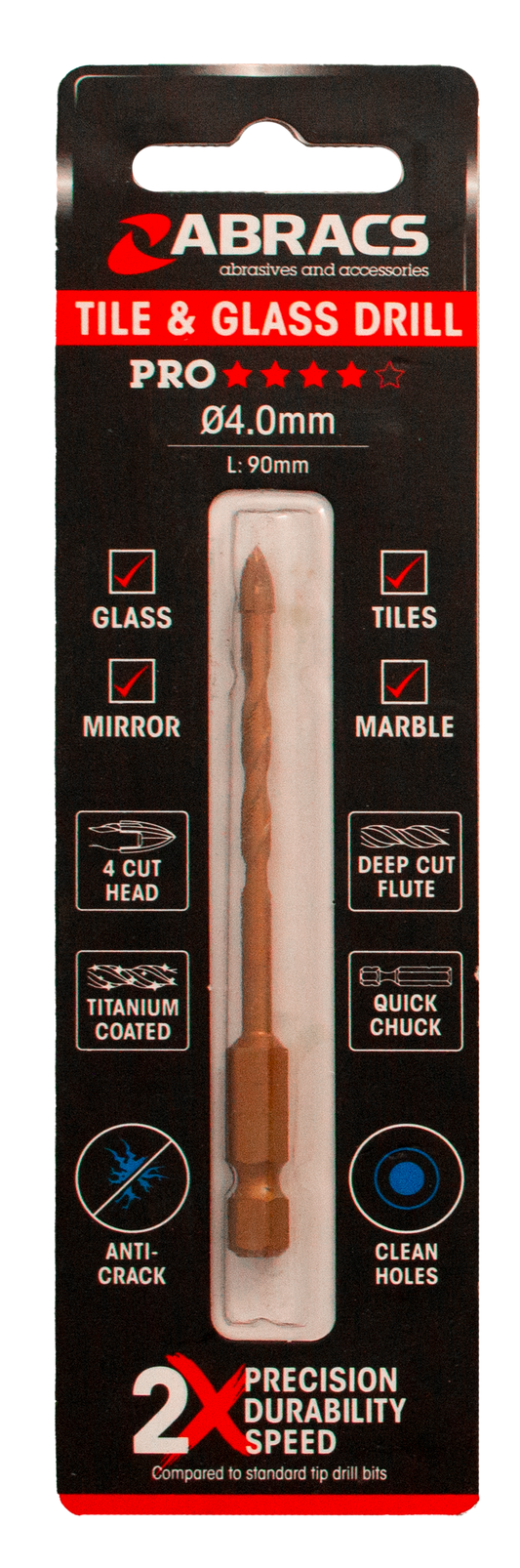 DBG040 Glass & Tile Drill Bit 4.0mm x 90mm