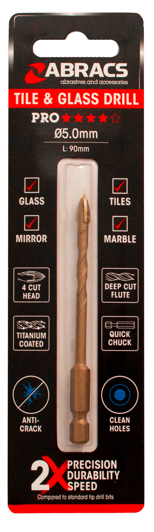 DBG050 Glass & Tile Drill Bit 5.0mm x 90mm