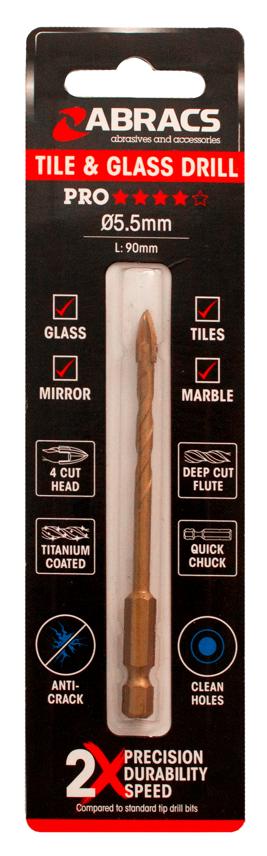 DBG055 Glass & Tile Drill Bit 5.5mm x 90mm
