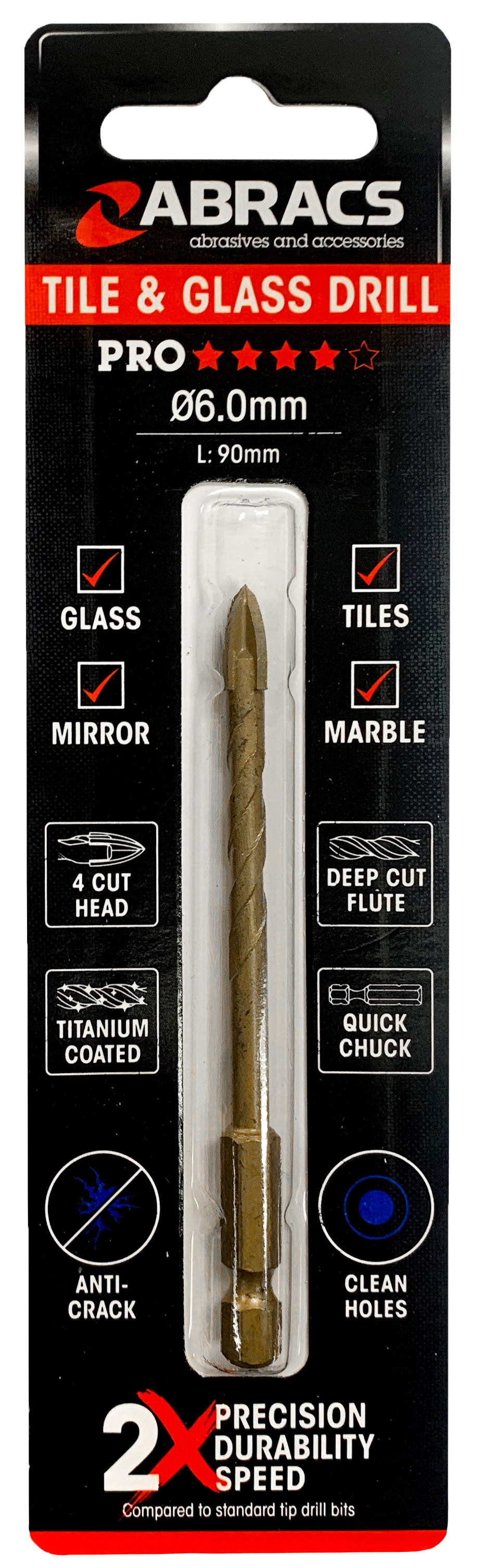 DBG060 Glass & Tile Drill Bit 6.0mm x 90mm