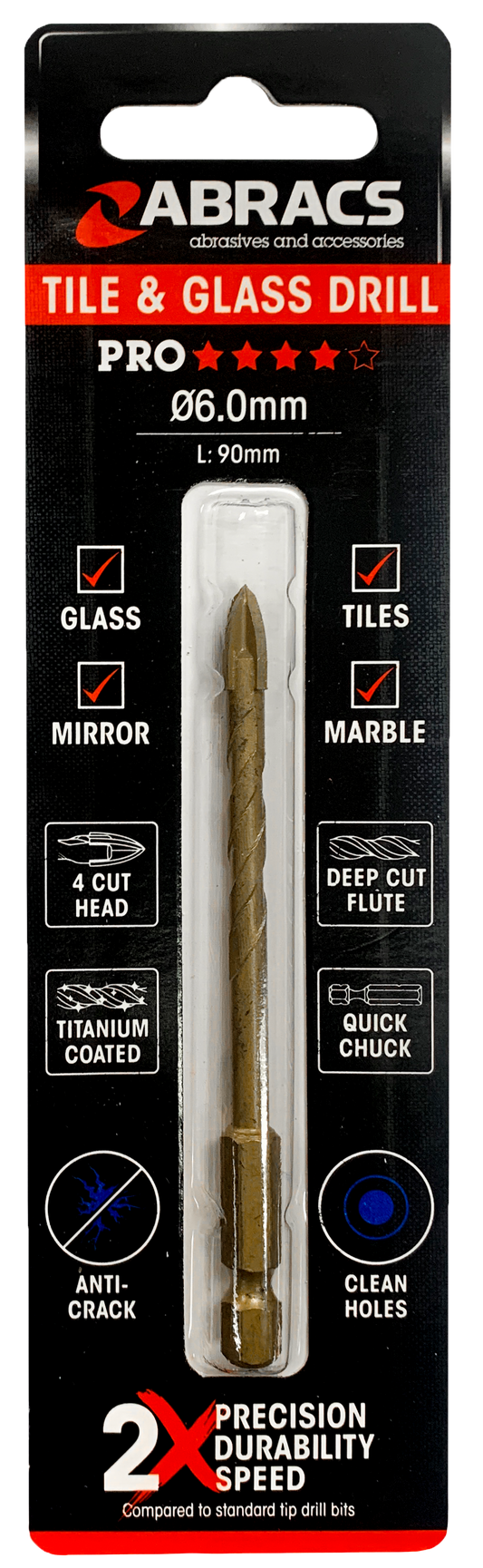 DBG060 Glass & Tile Drill Bit 6.0mm x 90mm