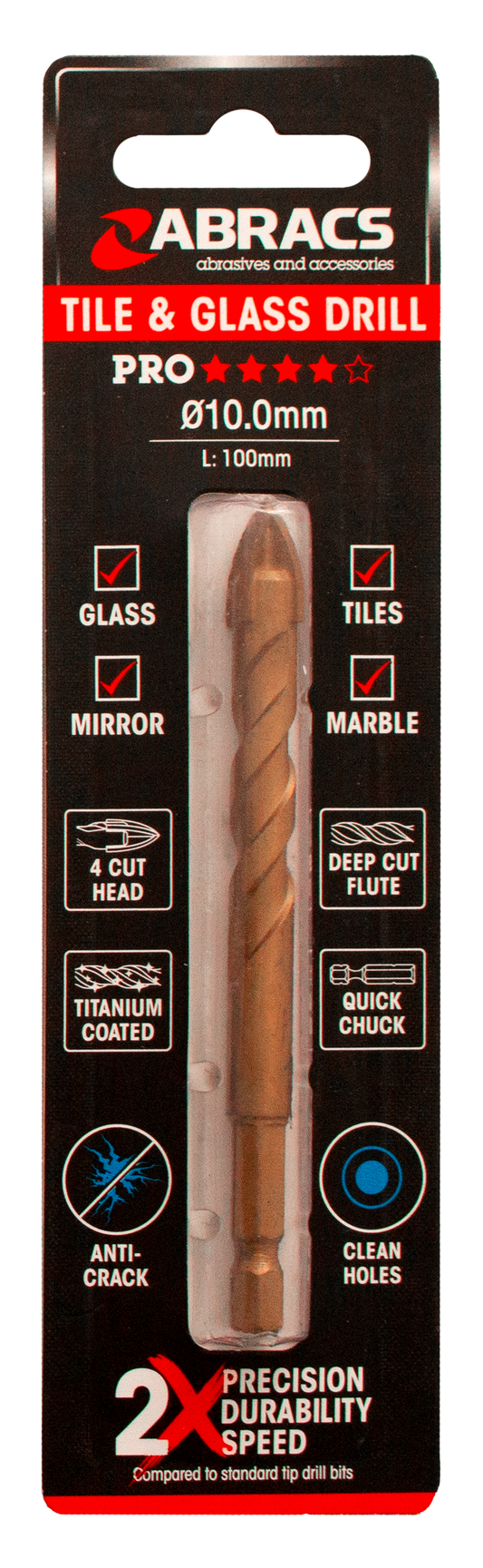 DBG100 Glass & Tile Drill Bit 10.0mm x 100mm