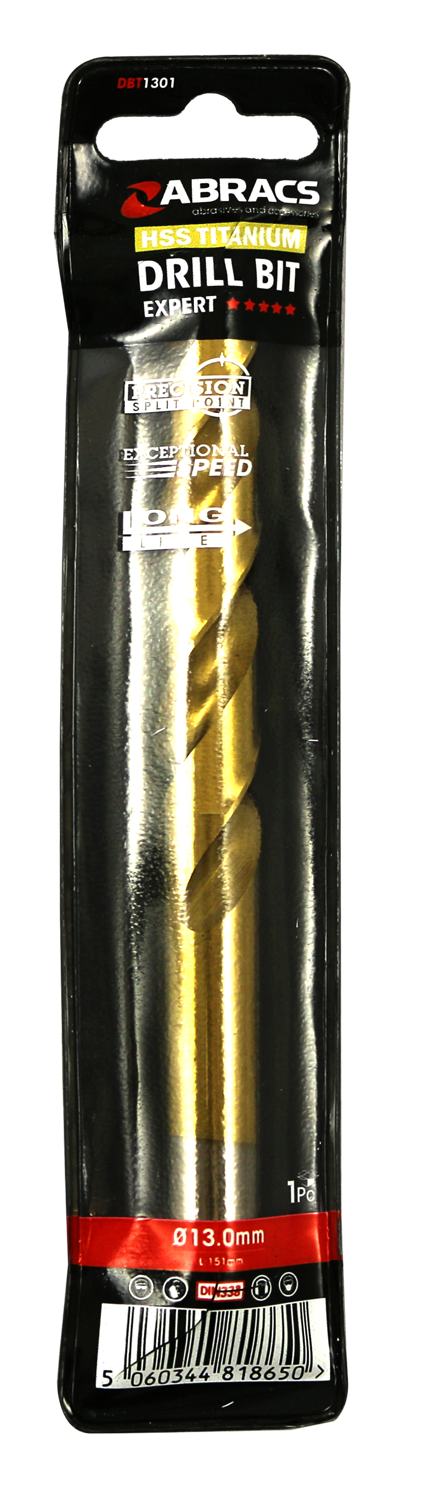 DBT1301 13.0mm TiN Coated HSS Drill Bit (1pc)