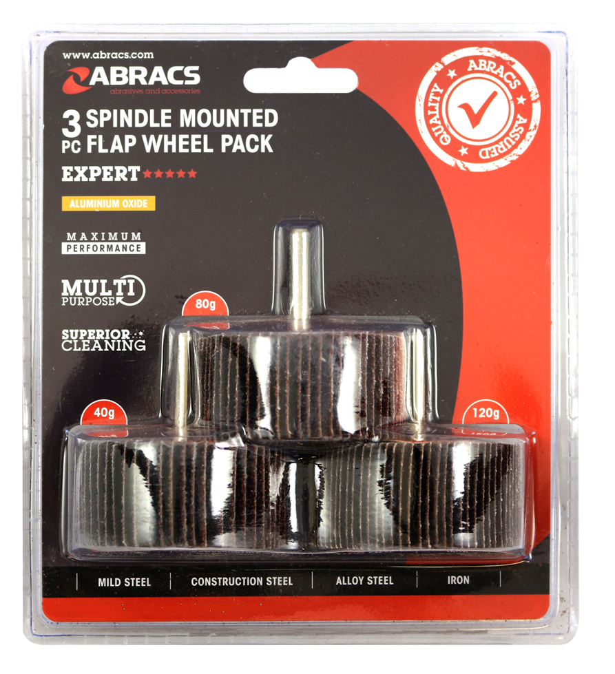 FWPK350 3pc FLAP WHEEL PACK 50mm x 20mm x 40/80/120g