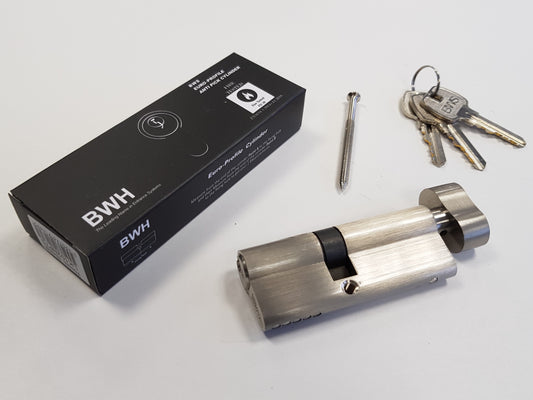 BWH EURO CYLINDER 70MM SATIN NICKLE KEY/TURN