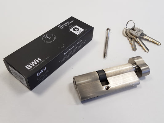 BWH EURO CYLINDER 80MM SATIN NICKLE KEY/TURN
