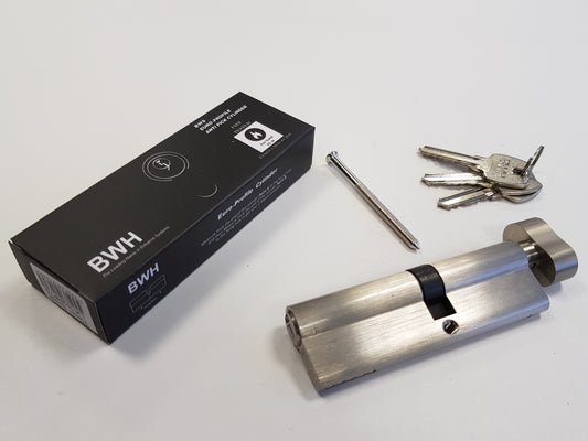 BWH EURO CYLINDER 100MM SATIN NICKLE KEY/TURN