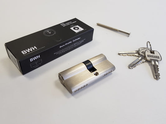 BWH EURO CYLINDER 70MM SATIN NICKLE KEY/KEY