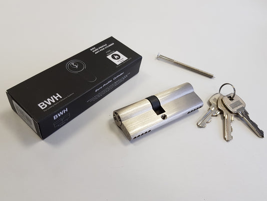 BWH EURO CYLINDER 85MM SATIN NICKLE KEY/KEY