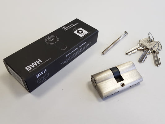 BWH EURO CYLINDER 60MM SATIN NICKLE KEY/KEY