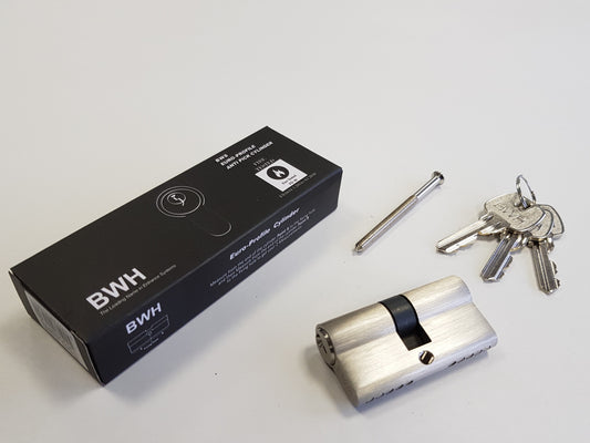 BWH EURO CYLINDER 70MM SATIN NICKLE KEY/KEY