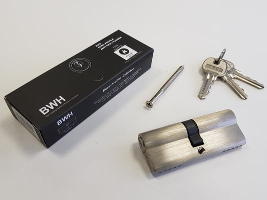 BWH EURO CYLINDER 80MM SATIN NICKLE KEY/KEY
