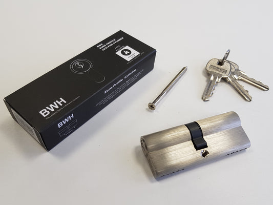 BWH EURO CYLINDER 90MM SATIN NICKLE KEY/KEY