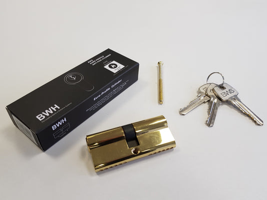 BWH EURO CYLINDER 80MM BRASS KEY/KEY